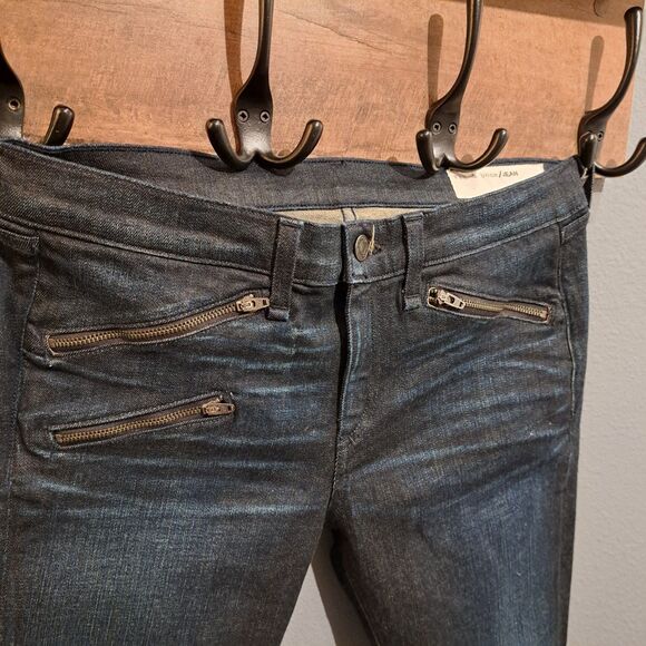 Rag & Bone Kensington Moto Skinny Jeans Pockets Zippers Women Size 29 Dark Wash - Picture 6 of 11